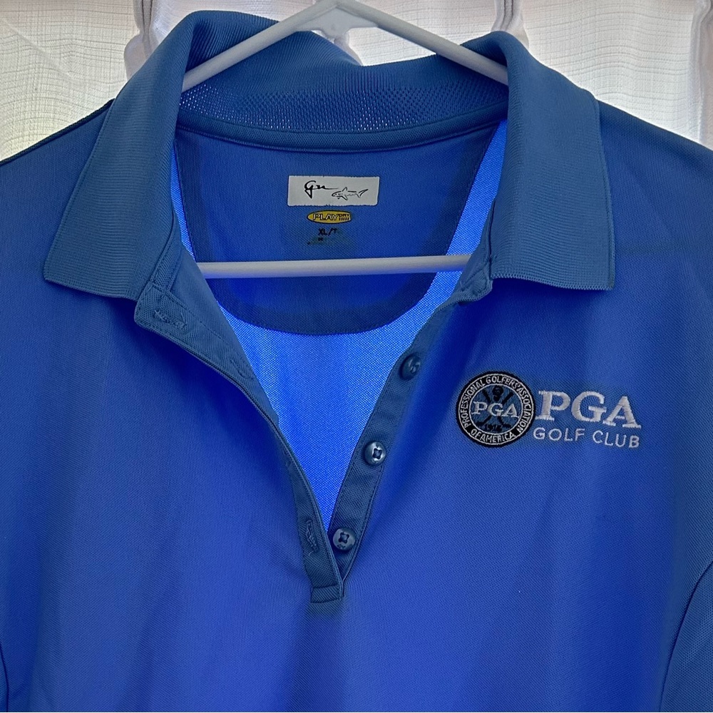 Blue women’s PGA short sleeve golf shirt